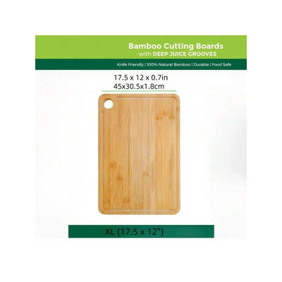 Bamboo Cutting Boards for Kitchen [Set of 3] Wood Cutting Board for Chopping Meat, Vegetables, Fruits, Cheese