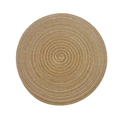 Round Table Mat Table Placemats for Tablemat Ramie Insulation Pad Placemat Linen Non Slip Table Mats Home Decoration Pad Coaster