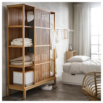 Vekoo Bamboo Open Wardrobe with Sliding Door