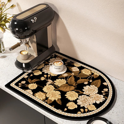 Coffee Machine Mat Waterproof Kitchen Dish Drying Mats Absorbent Drain Pad Non-slip Quick Dry Tableware Faucet Rug Dinnerware