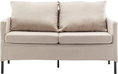 Sofa with 2 Seats, Compact 2-Seater with Metal Legs for Small Spaces, Deep Seated Comfort, Sofa with 2 Seats