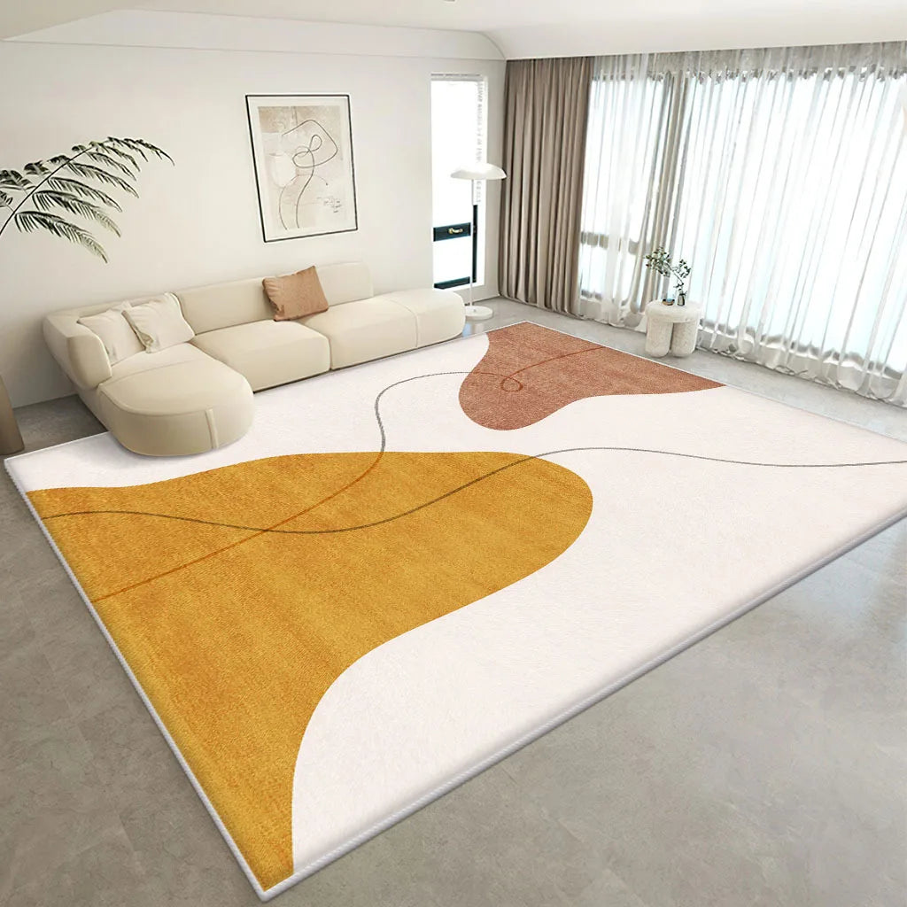 Wabi-sabi Imitated Cashmere Simple Lines Large Area Living Room Carpet Light Luxury Ins Cream Wind Cushion Bedroom Bed Blanket