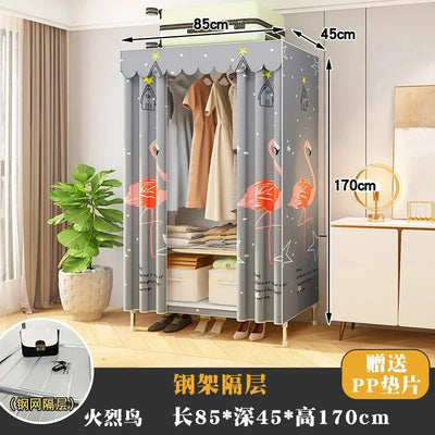 Simple Steel Frame Wardrobe  Easy Assembly, NonWoven Fabric Closet, Durable Storage Solution, Bedroom Organization