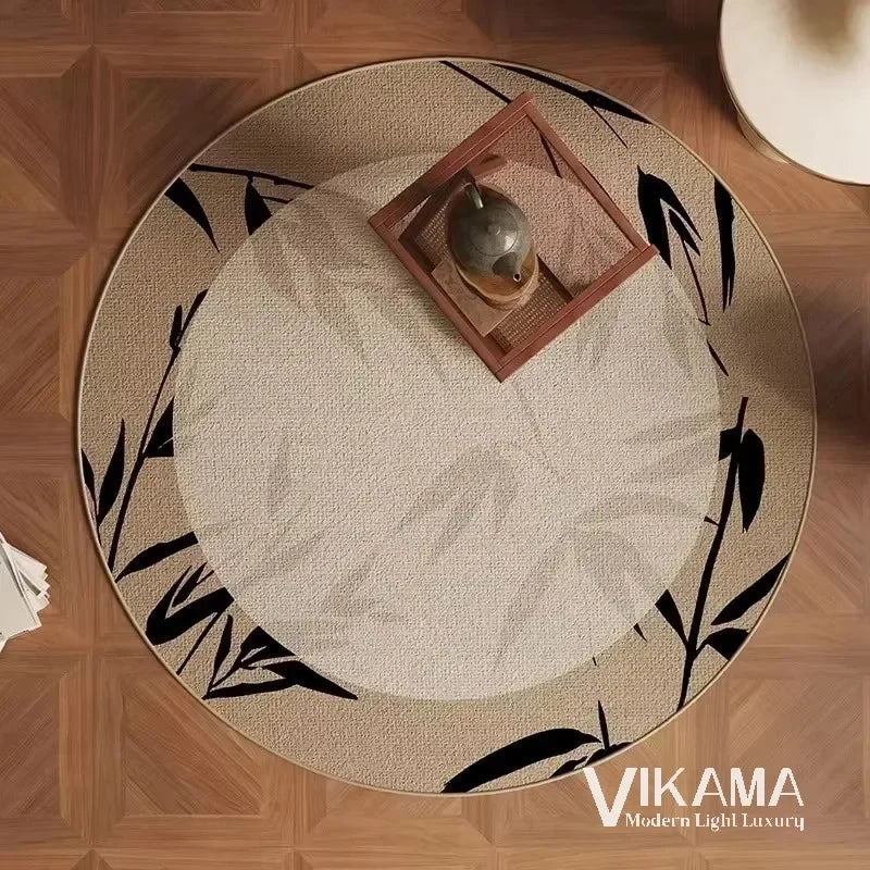 VIKAMA Round Simple Light Luxury Upgraded Material Living Room Bedroom Kitchen Bathroom Thickened Floor Mats Rug Carpet