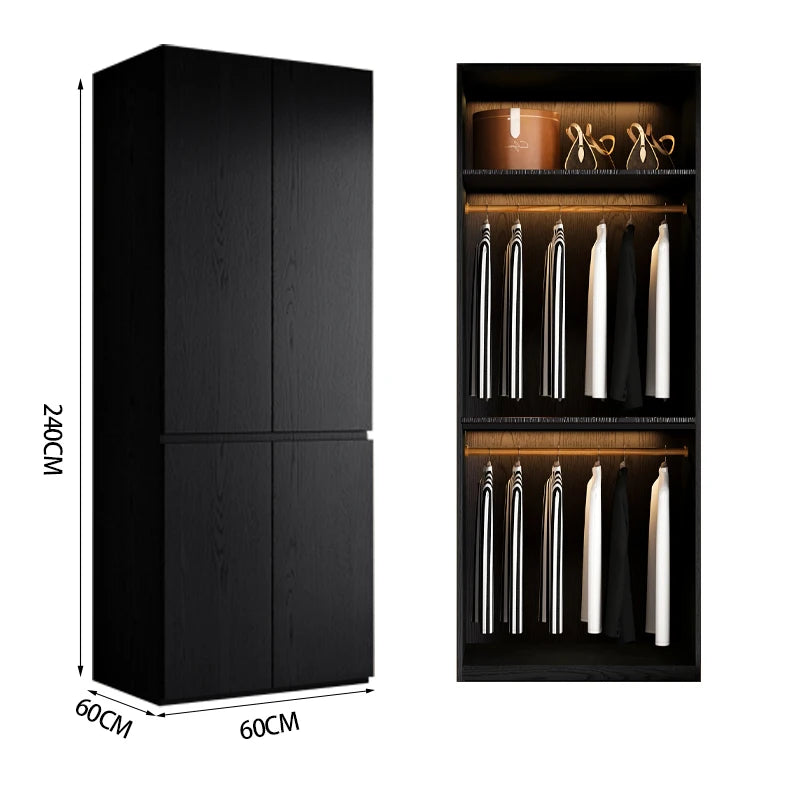 Bedroom Storage Wardrobes Sliding Clothes Black Wooden Girls Rack Cabinets Wardrobes Open Cupboard Guarda Roupa Home Furniture