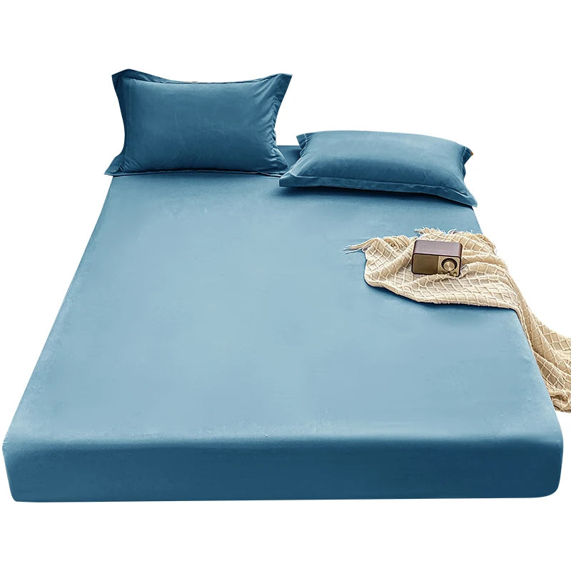 Premium Solid Color Brushed Fitted Sheet,Ultra-Soft Sateen Weave for Cozy Nights - Hypoallergenic and Easy Care Bedding