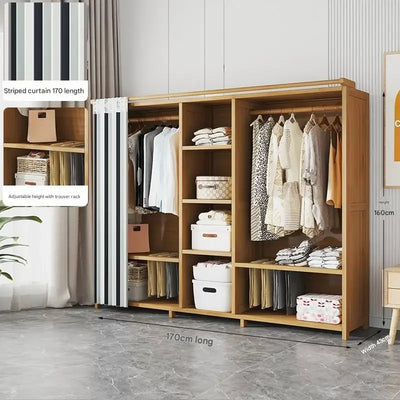 Space Saving Cheap Closet Modern Minimalist Nordic Display Lounge Open Wooden Wardrobe Storage Vestidores Trendy Furniture