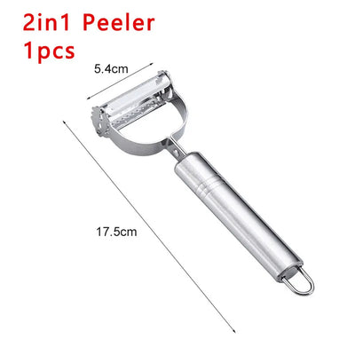 2/4 In 1 Rotary Peeler Multiple-Function Vegetable Fruit Potato Peeler Stainless Steel Peeler Home Kitchen Article Durable