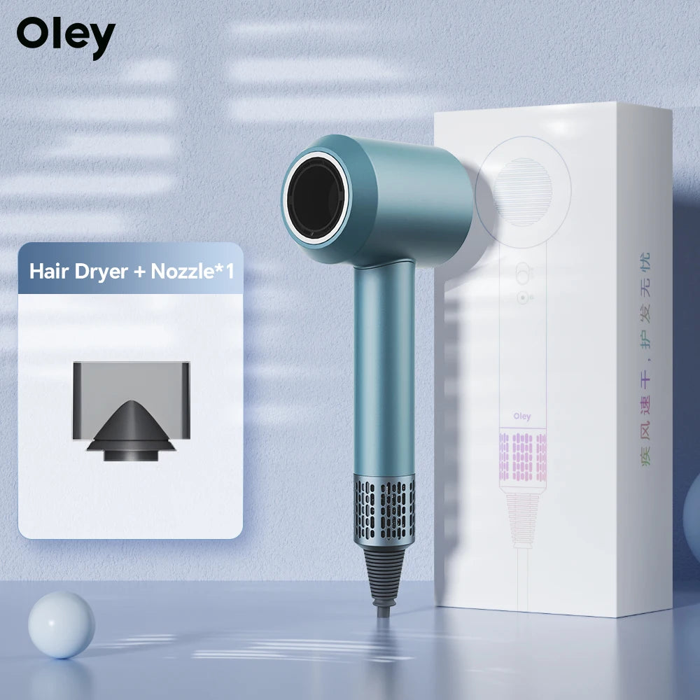 Oley High-speed Hair Dryer 900W Lightweight Powerful Brushless Motor Low Noise Quick Dryer Negative Ionic Blow Dryer