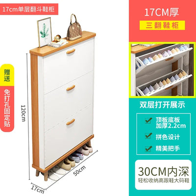 Ultra-Thin Shoe Cabinet Home Doorway Home Tilting Entrance Cabinet Shoe Rack