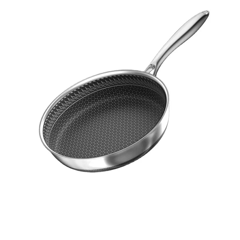 Nonstick Frying Pan 316L Medical Antibacterial Stainless Steel Pan 28/30/32cm Kitchen Nonstick Cooking Pan