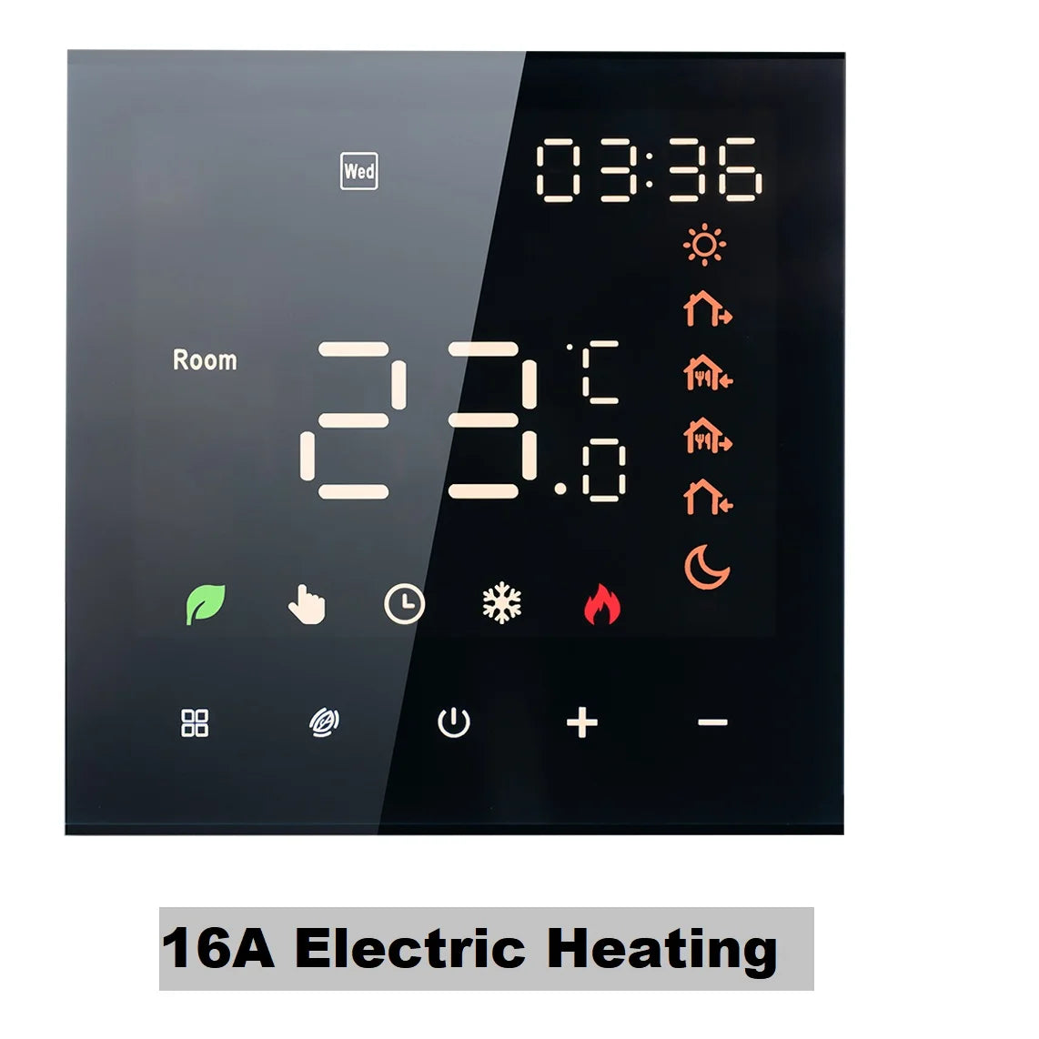 Smart Thermostat 16A/3A Digital Programmable LCD Display Touchscreen Underfloor Water Electric Heating Temperature Controller