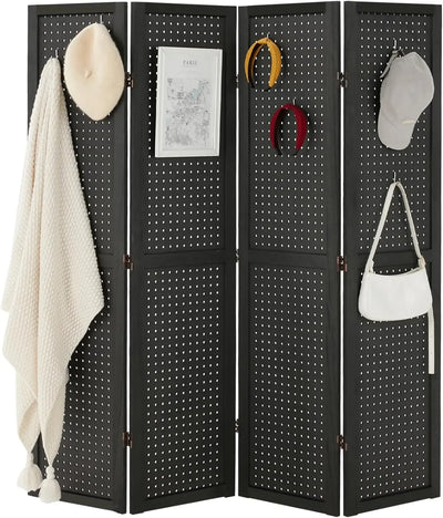 Panel Pegboard Display 5 Ft Folding Privacy Screen Wood Room Divider Portable Freestanding No Assemble Required.free Shipping