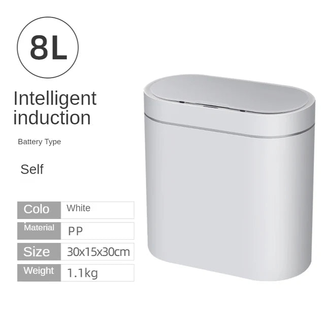 8L/15L Smart Sensor Trash Can Electronic Automatic Household Bathroom Toilet Waterproof Narrow Seam Sensor Bin