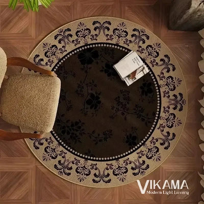 VIKAMA Round Simple Light Luxury Upgraded Material Living Room Bedroom Kitchen Bathroom Thickened Floor Mats Rug Carpet