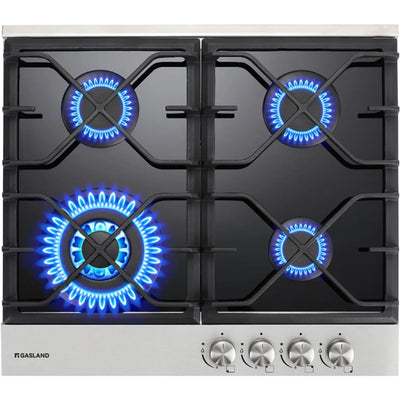 4 Burner Gas Cooktop,24 Inch Gas Hob, NG/LPG Convertible Natural Gas Propane Cooktops,Black Tempered Glass