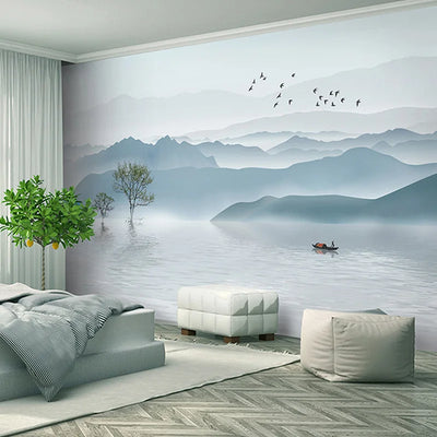 Customized products New Chinese 3D ink painting landscape painting living room TV background mural modern decorative wallpaper