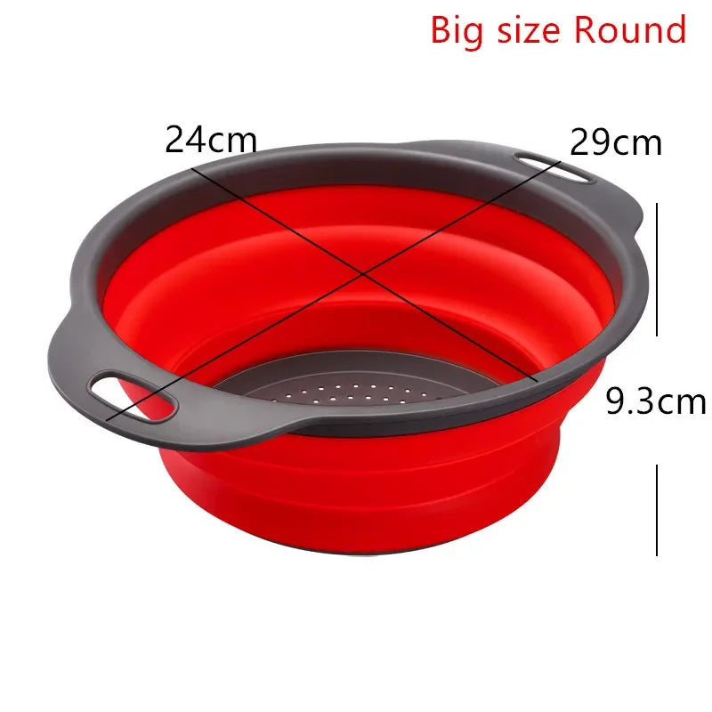 Kitchen Accessories Tools Foldable Fruit Vegetable Washing Basket Strainer Portable Colander Collapsible Drainer Kitchen Gadgets