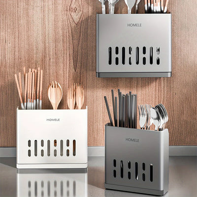 1pc Flatware Organizer, Multifunctional Cutlery Storage Rack With Detachable Water Drain Base, Chopsticks Holder, Utensil Holder