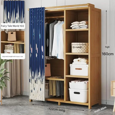 Space Saving Cheap Closet Modern Minimalist Nordic Display Lounge Open Wooden Wardrobe Storage Vestidores Trendy Furniture