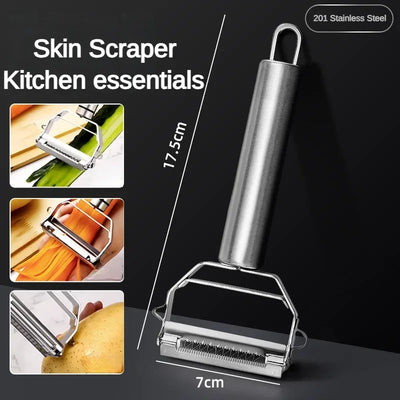 Multifunctional Fruit Vegetable Peeler 2in1 Stainless Steel Vegetable Grater Fruit Peeling Knife for Fruit and Vegetable Kitchen