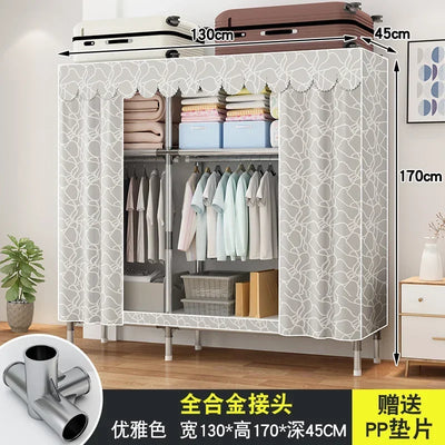 Simple Steel Frame Wardrobe  Easy Assembly, NonWoven Fabric Closet, Durable Storage Solution, Bedroom Organization