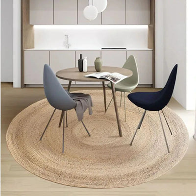 100% Woven Round Carpets Rugs for Living Room Bedroom Bulrush Natural Plant Grass Rattan Carpet Hotel Floor Mats Hand-woven