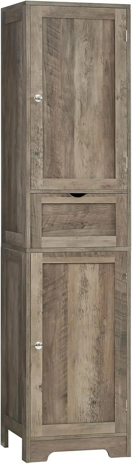 Iwell 67" Tall Storage Cabinet, Narrow Storage Cabinet with Drawer & Adjustable Shelves, Bathroom Cabinet, Floor Cabinet