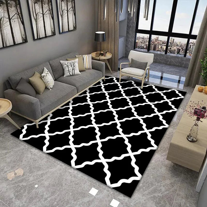 Chinese Style Carpet Big Size Rectangle Luxury Rugs Home Living Room Decoration Non Slip Washable Bedroom Bathroom Polyester Mat