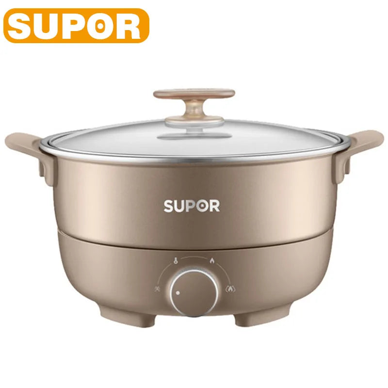 SUPOR Chinese Hot Pot With Lid 4L Capacity Divided Hotpot Kitchen Cooking Pan Multifunctional Electric Pot Home Appliance