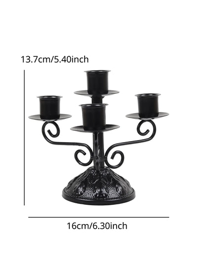 1PC Metal Iron Art 4 Head Light Luxury Retro European Romantic Wedding Candlelight Dinner Party Table Decoration Candlestick