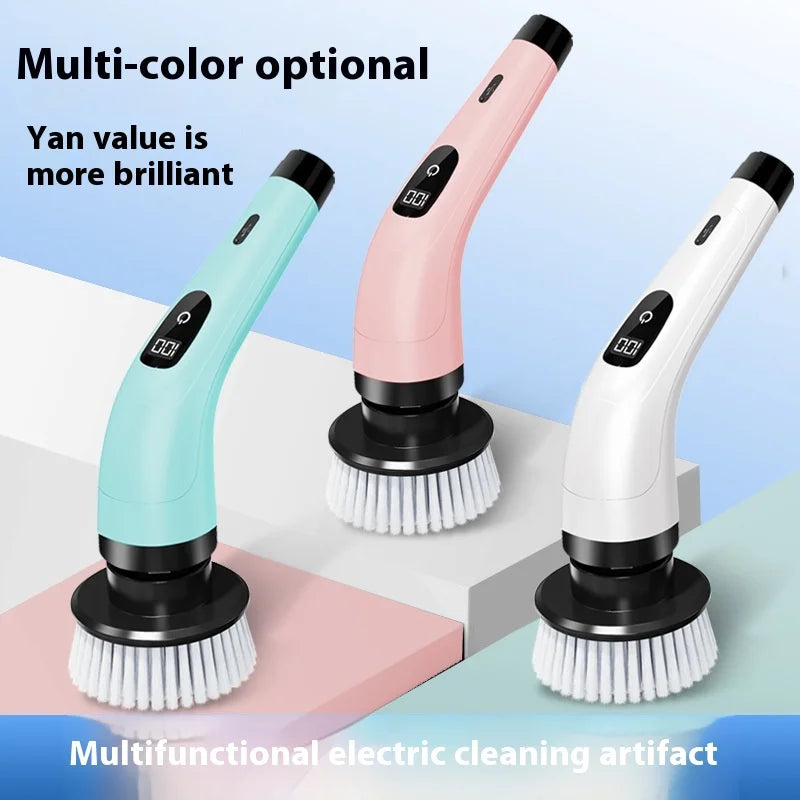 9 in 1 Electric Cleaning Brush Electric Spin Cleaning Scrubber Electric Cleaning Tools Parlour Kitchen Bathroom Cleaning Gadgets