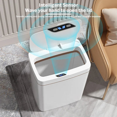 15/18L Smart Trash Can Automatic Sensor Dustbin Electric Waste Bin Waterproof Wastebasket For Kitchen Bathroom Recycling Trash