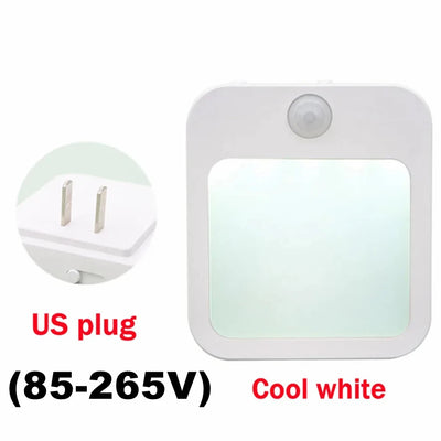 Motion Sensor LED Night Lights AC 110V/220V EU Plug Dimmable Cabinet Light For Baby Bedside Bedroom Corridor Night Lamp Lighting