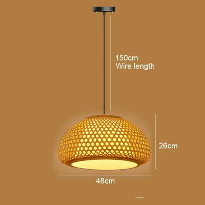 Big Size Bamboo Pendant Lamp Natural Rattan Chandeliers E27 Hand-knitting Café Restaurant Living Room Decor Hanging Lamp Indoor