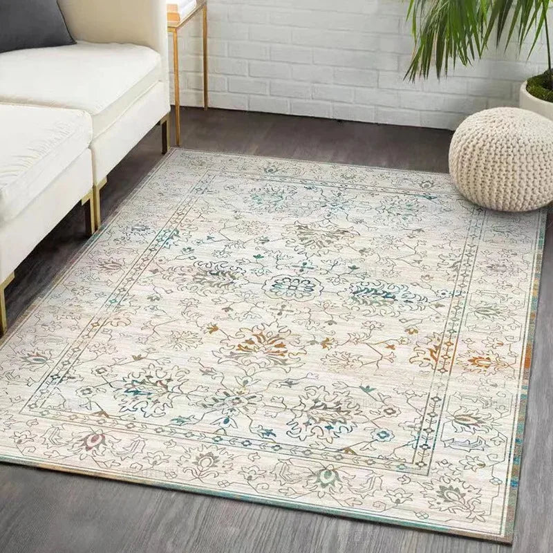 Ethnic Style Large Carpet for Living Room Bedroom Persian American Retro Bedside Floor Mat Cloakroom Area Decor Rugs Washable