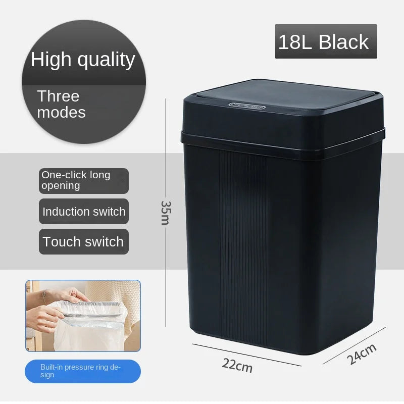 Smart Sensor Garbage Bin Kitchen Bathroom Toilet Trash Can Best Automatic Induction Waterproof Bin with Lid 12/14/16/18L