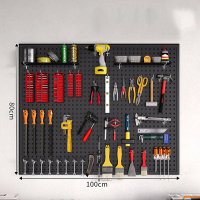 100 × 100CM Tool Wall Hole Plate Stainless Steel Universal Hanging Plate Storage Rack Wall Storage Board