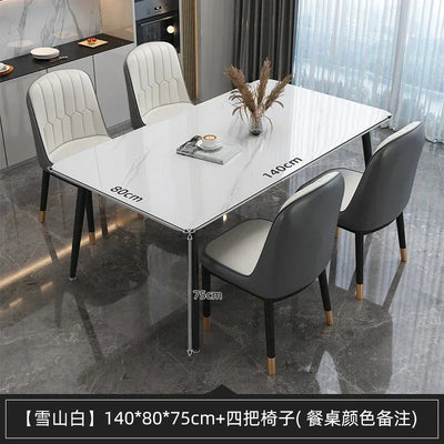 Design Luxury Dining Table Modern Living Nordic Minimalist Dining Table Rectangle Waterproof Set Sala Da Pranzo Home Furniture