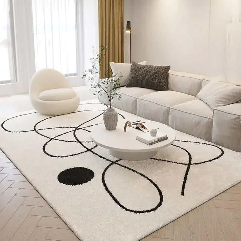 Modern Abstract Art design Living room decoration Furry carpet Nordic style bedroom sofa cloakroom Simple line soft rug bedroom