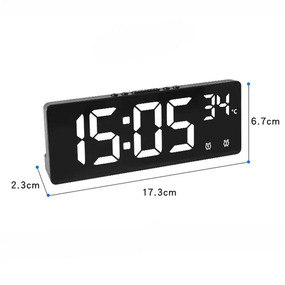 Durable Multi-functional Electronic Clock Temperature Date Home Digital LED Clocks Backlight Voice Control Display Table Clock