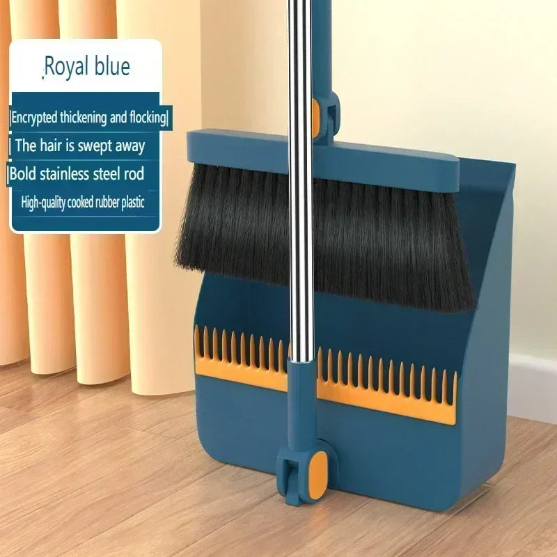 2PCS/Set Brooms Folding Dustpan Cleaning Tools Squeeze Courtyard Toliet Floor Wiper Garbage Collector Soft Hair Dust Sweeper