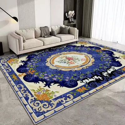 VIKAMA Simple Chinese Classical Folk Wind Crystal Velvet Carpet Living Room Coffee Table Household Non-Slip Carpet