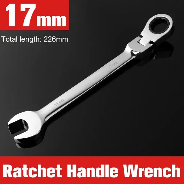 NEW Flex-Head Ratcheting Combination Wrench Set SAE 1/4''-13/16'' Premium 72-Teeth Gear Chrome Organizer Auto Repair Tool