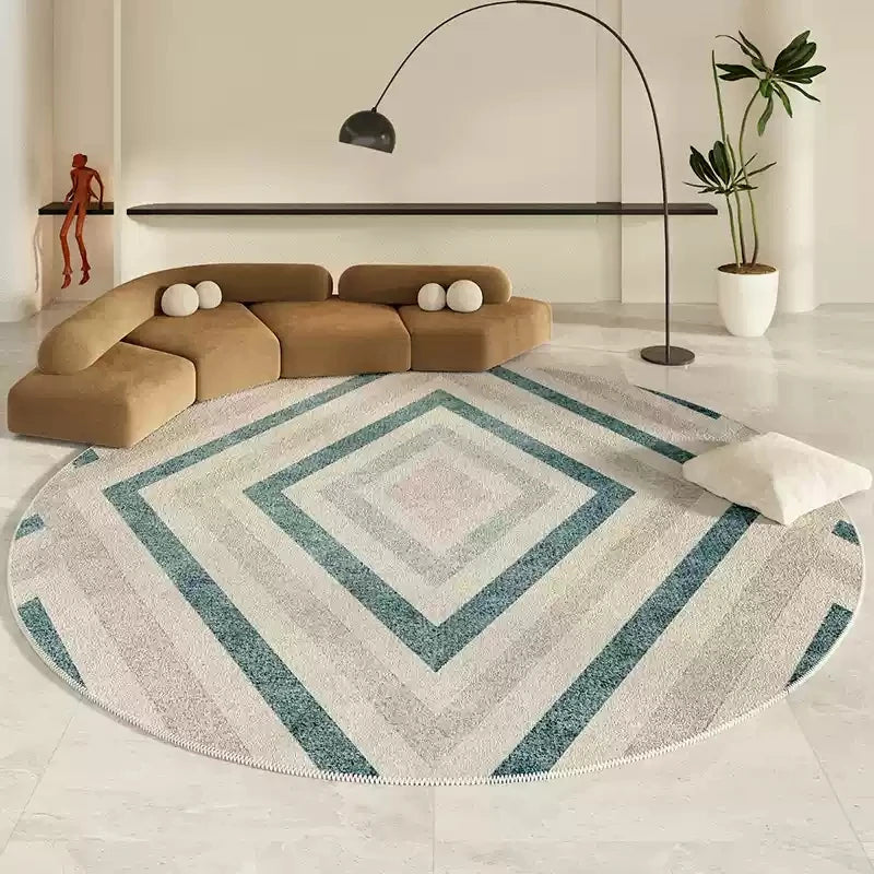 VIKAMA Persian style round crystal velvet carpet Modern geometric decoration living room bedroom sofa non-slip soft carpet