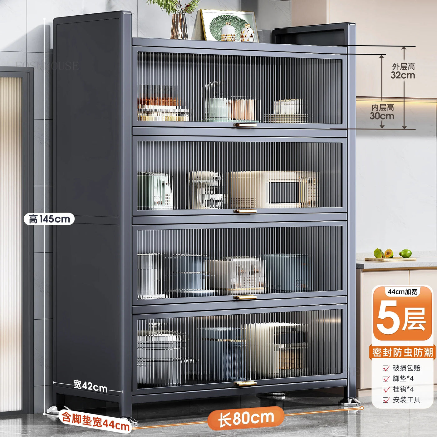 Floor Multi-layer Home Storage Cabinets Kitchen Furniture Nordic Kitchen Cabinets Rack Multi-functional Bowl Sideboard Cabinet Y