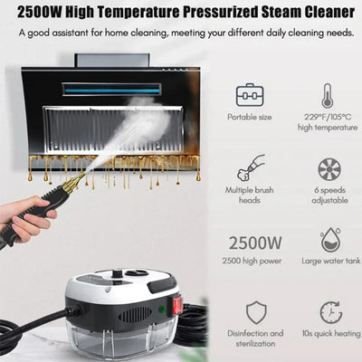 2500W Steam Cleaner High temperature Jet Washer Range Hood for Kitchen Air Conditioner Car Cleaning Machine Home Appliances 220V