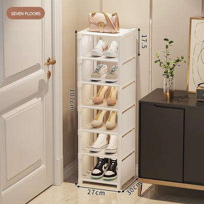 Shoe Rack Storage Organizer Simple Multi-Layer Living Room Vertical Shoes Rack Sneakers Cabinets Removable Household Furniture