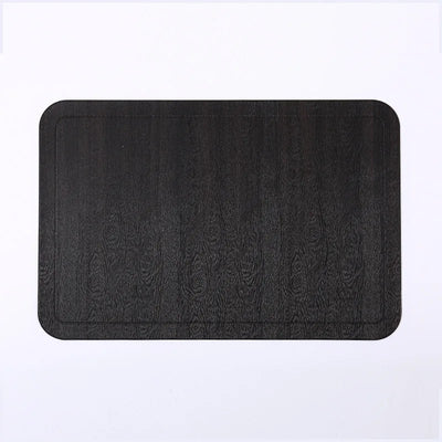 Inyahome Black Table Placemats Set Of 1/4/6 Heat-Resistant Wipeable Table Mats for Kitchen Outdoor Table Decoration Waterproof