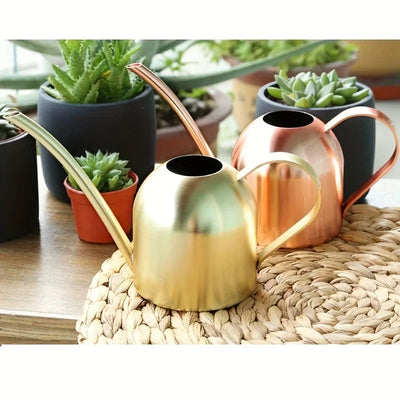 1pcs stainless steel watering pot sanding copper sand gold sanding garden plants long mouth nozzle watering accessories